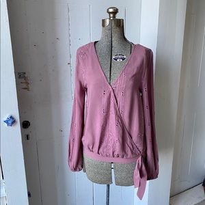 Eyelet Lace Mauve Edwardian Blouse Small